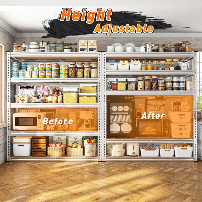 Industrial Shleving Units, 2500lbs Heavy Duty Garage Shelves