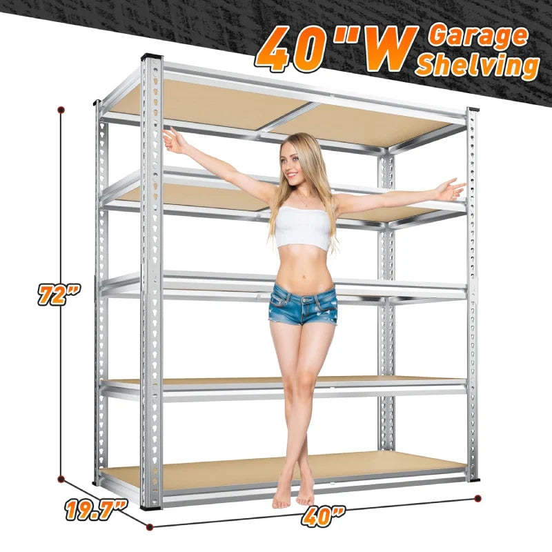 Industrial Shleving Units, 2500lbs Heavy Duty Garage Shelves