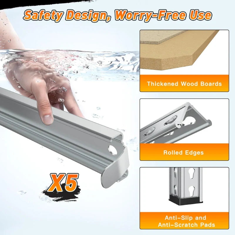 Industrial Shleving Units, 2500lbs Heavy Duty Garage Shelves