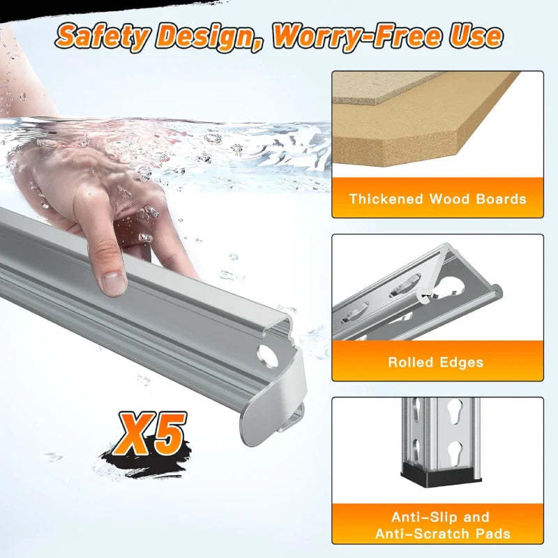 Industrial Shleving Units, 2500lbs Heavy Duty Garage Shelves