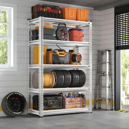 35.5"W Garage Shelving, 5-Tier Adjustable Metal Shelves, Storage Rack