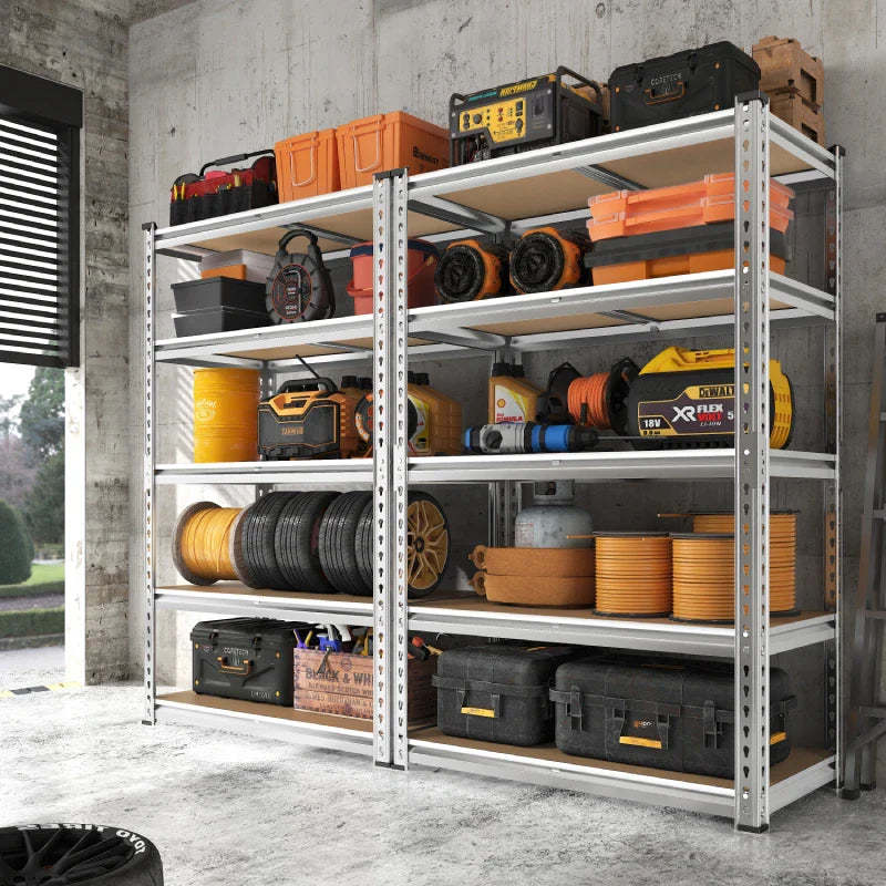 35.5"W Garage Shelving, 5-Tier Adjustable Metal Shelves, Storage Rack