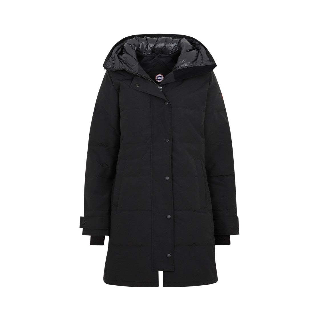 Quilted Black Parka With Down-Filled Hood
