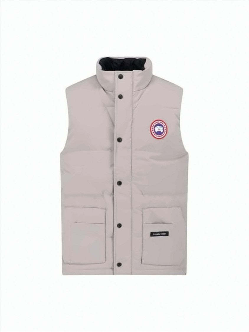 Padded Sleeveless Vest With High Collar