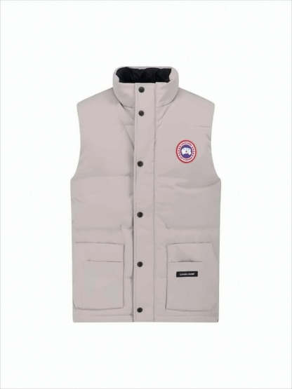Padded Sleeveless Vest With High Collar