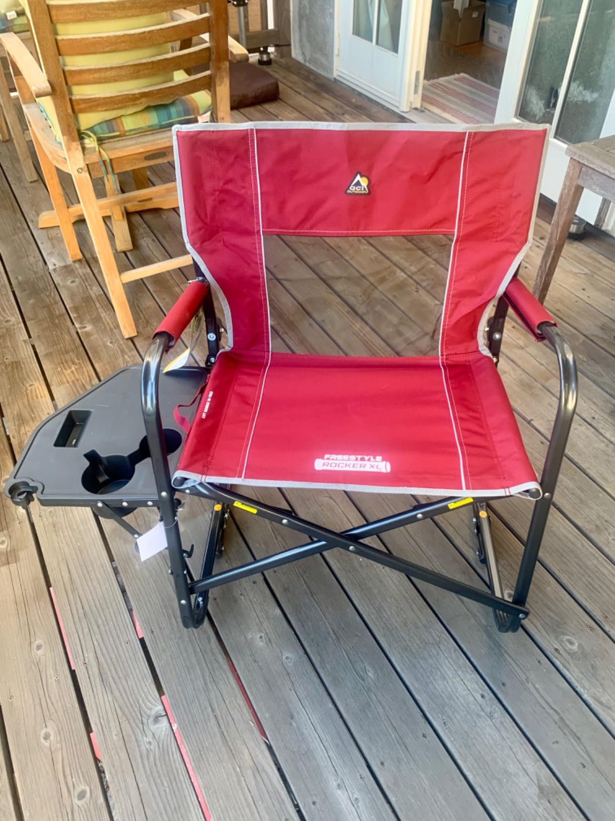 Outdoor Pack Away Portable Rocking Chair-350-lb Weight Capacity