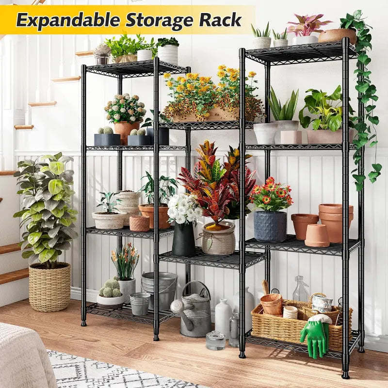 12''W Wire Shelving Units, Set of 2 Metal Shelf, Narrow Metal Shelf