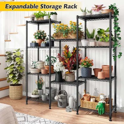 12''W Wire Shelving Units, Set of 2 Metal Shelf, Narrow Metal Shelf