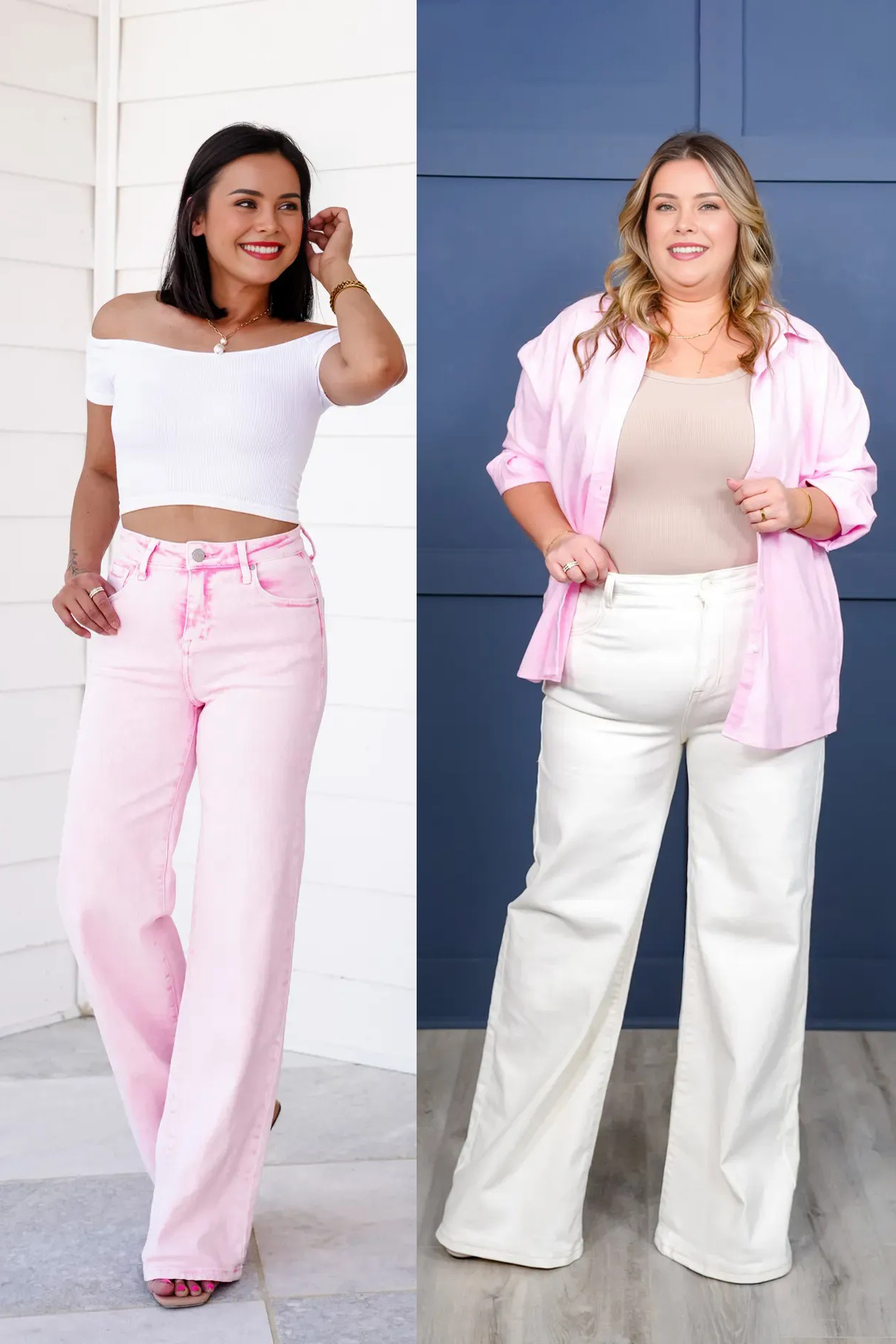 Judy High Rise Tummy Control Wide Leg Jeans 