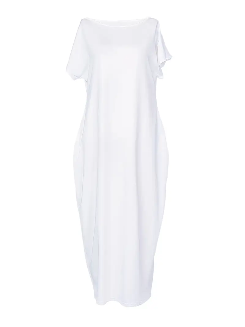 Women's Solid Color Batwing Sleeve Lounge Dress