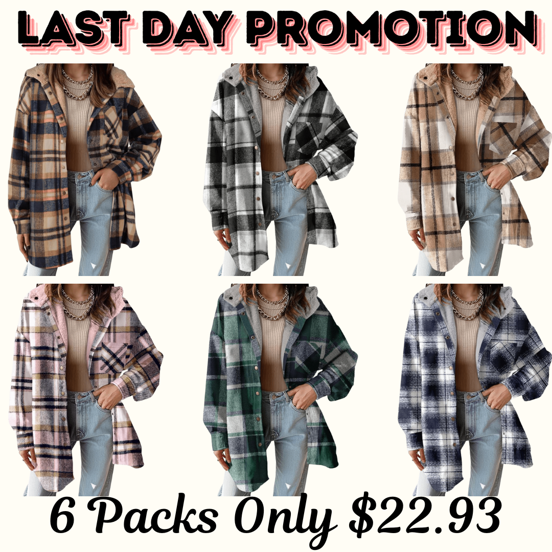 Women's Flannel Hooded Plaid 2026 Shacket Thick Coat Winter Co
