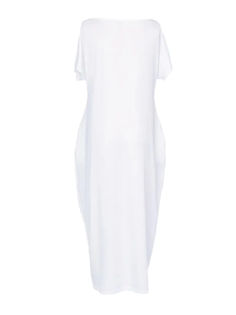 Women's Solid Color Batwing Sleeve Lounge Dress