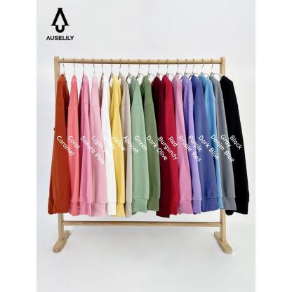 AUSELILY Women's Crewneck Hoodless Sweatshirt With Kangaroo Pocket  Fleece Longsleeve Oversized Casual Style Shirt  Lightweight Pullover 2025 Xmas Gift