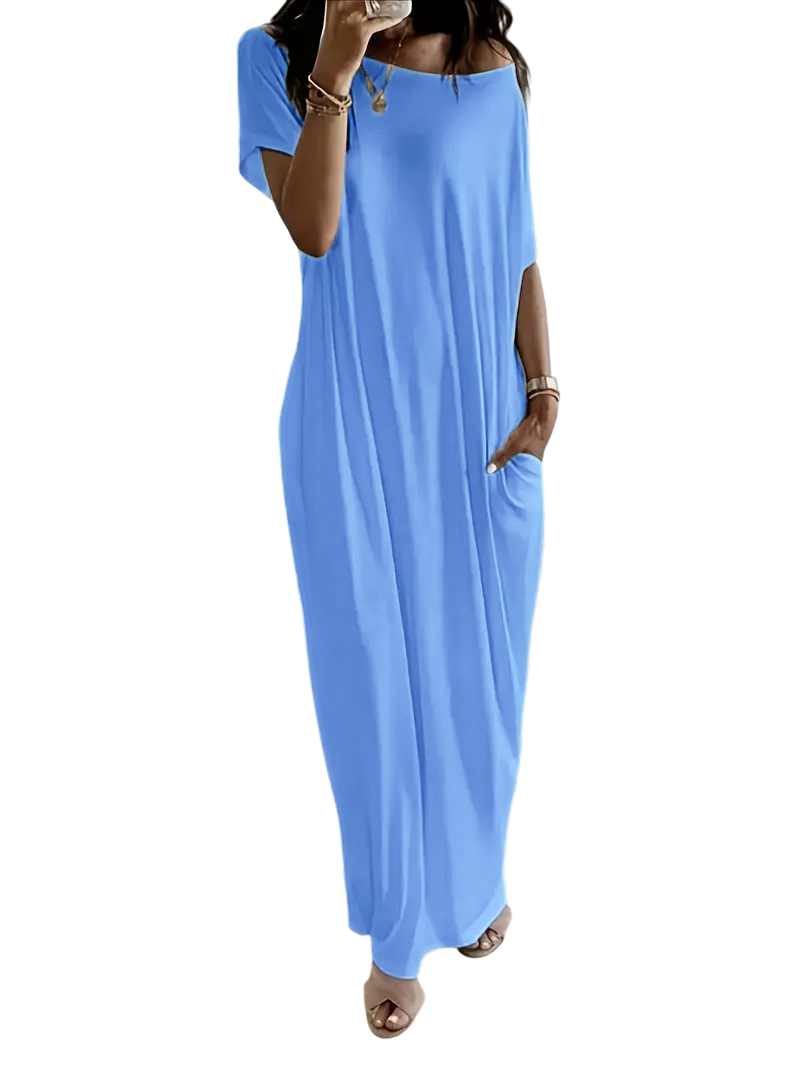 Women's Solid Color Batwing Sleeve Lounge Dress