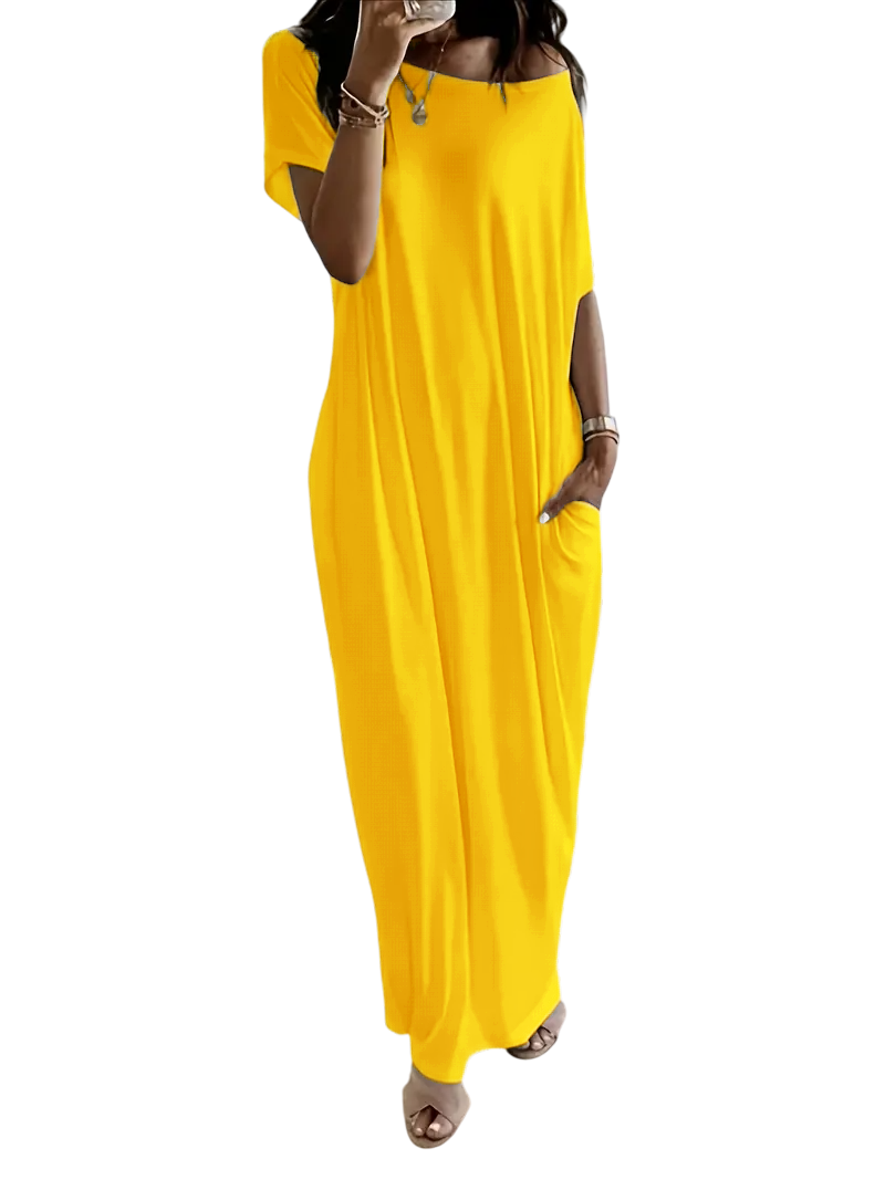 Women's Solid Color Batwing Sleeve Lounge Dress