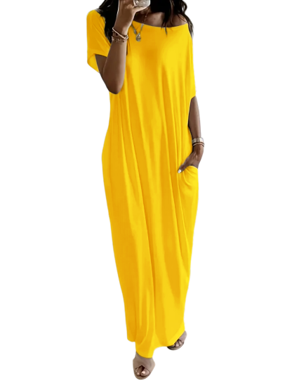 Women's Solid Color Batwing Sleeve Lounge Dress