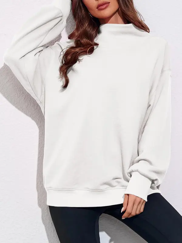 🔥Last day of limited-time offer⏰Women's Oversized Turtleneck Sweatshirt Long Sleeve Pullover Casual Tops