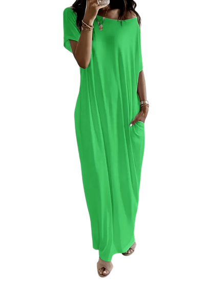 Women's Solid Color Batwing Sleeve Lounge Dress