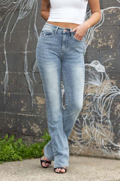 Judy *Three Length* One For You, Me, And Her High-Rise Slim Fit Bootcut Denim