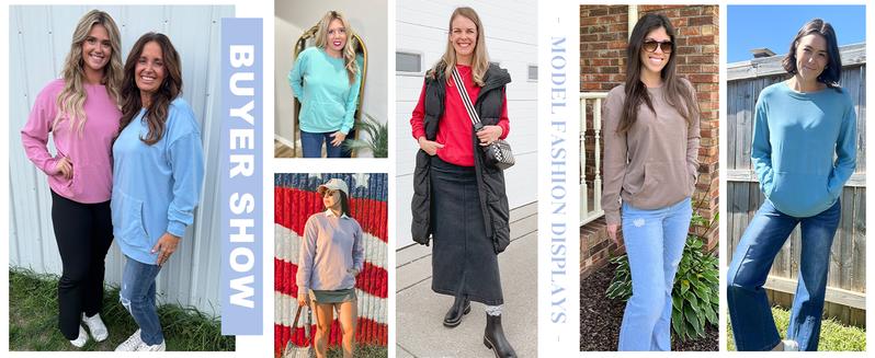 AUSELILY Women's Crewneck Hoodless Sweatshirt With Kangaroo Pocket  Fleece Longsleeve Oversized Casual Style Shirt  Lightweight Pullover 2025 Xmas Gift