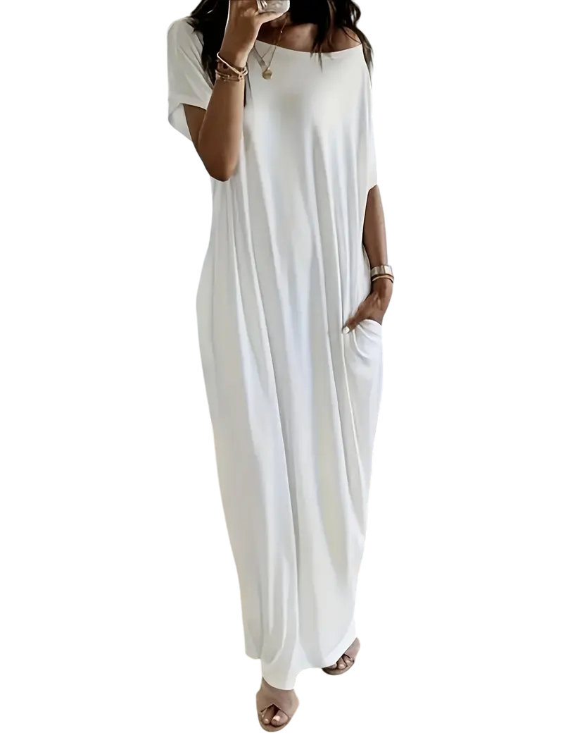 Women's Solid Color Batwing Sleeve Lounge Dress