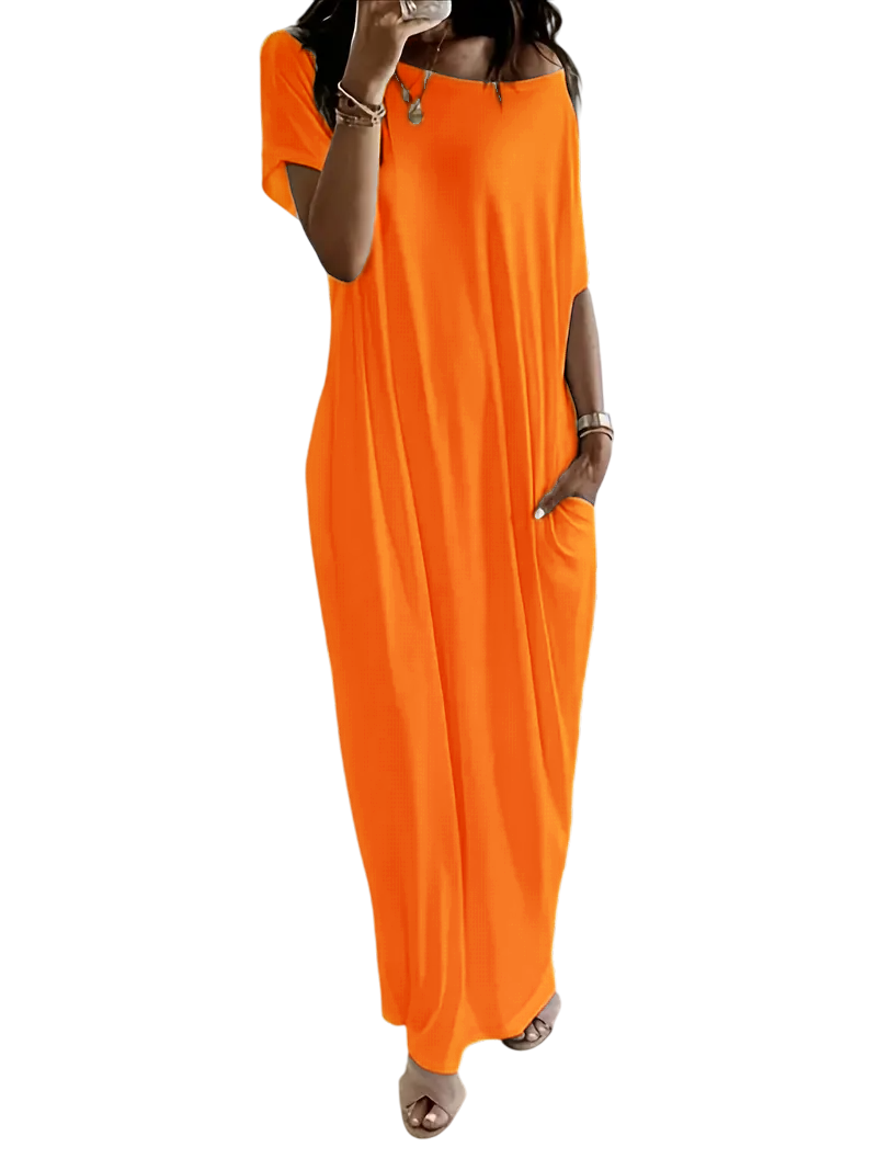 Women's Solid Color Batwing Sleeve Lounge Dress