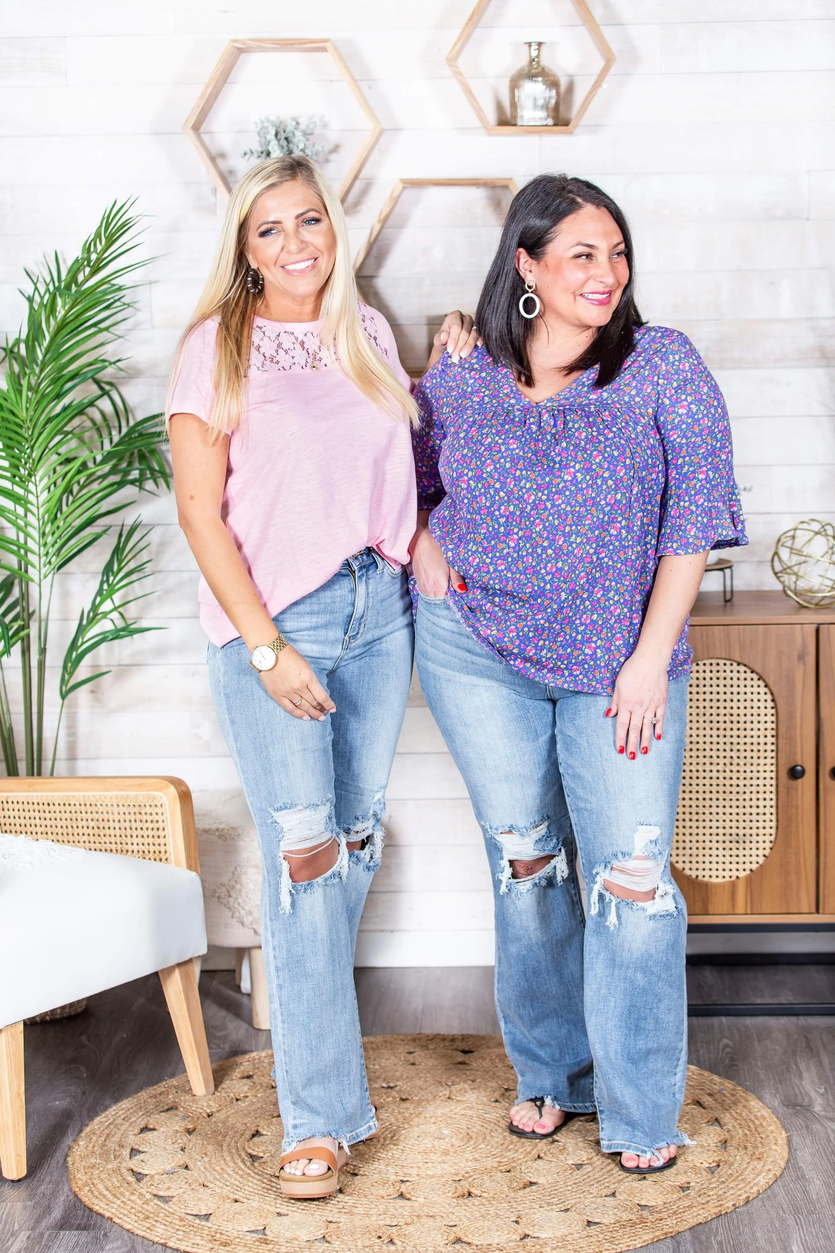 Judy High Waist 90's Ripped Straight Jeans 