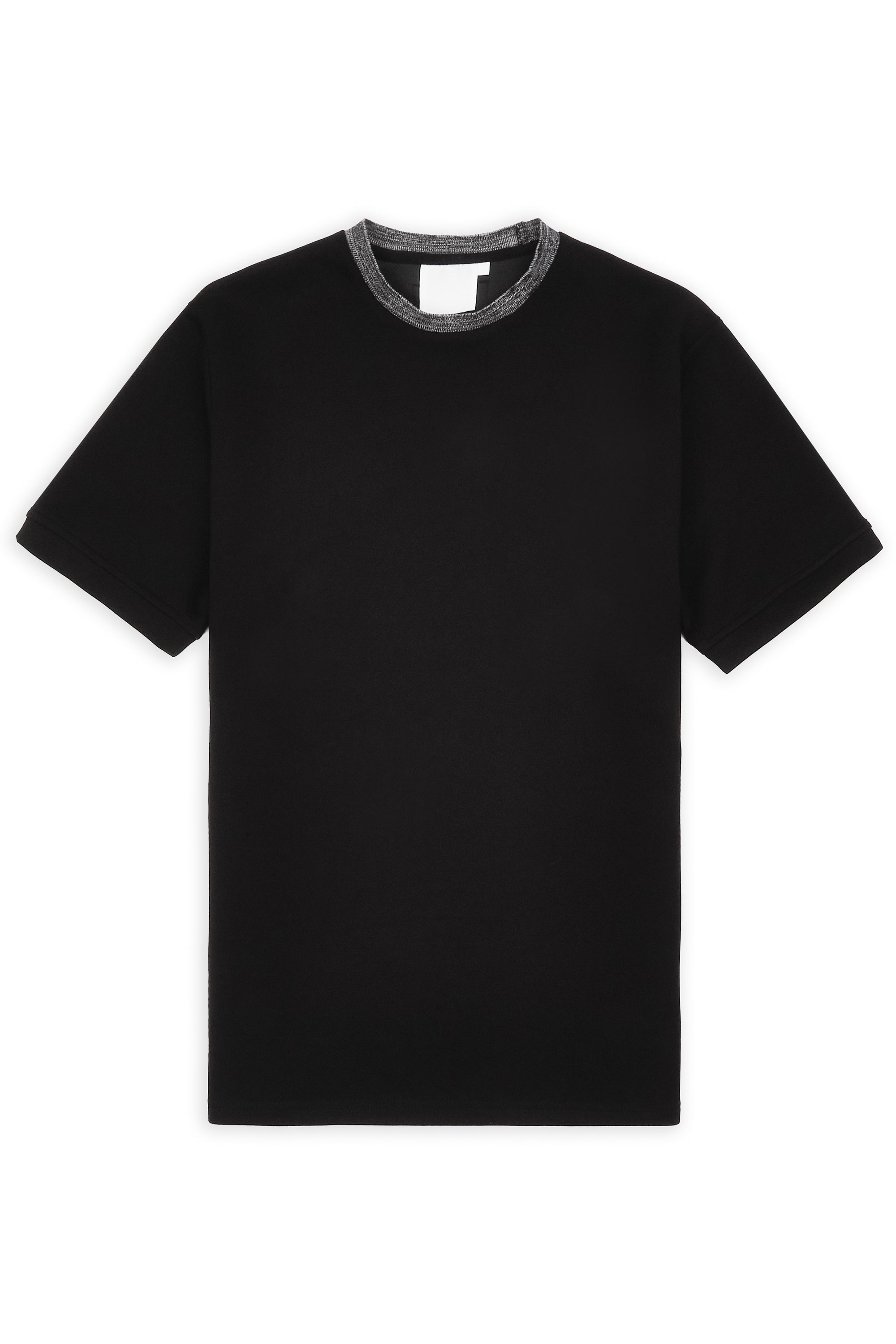 Luxe Contrast Collar T-Shirt - Black