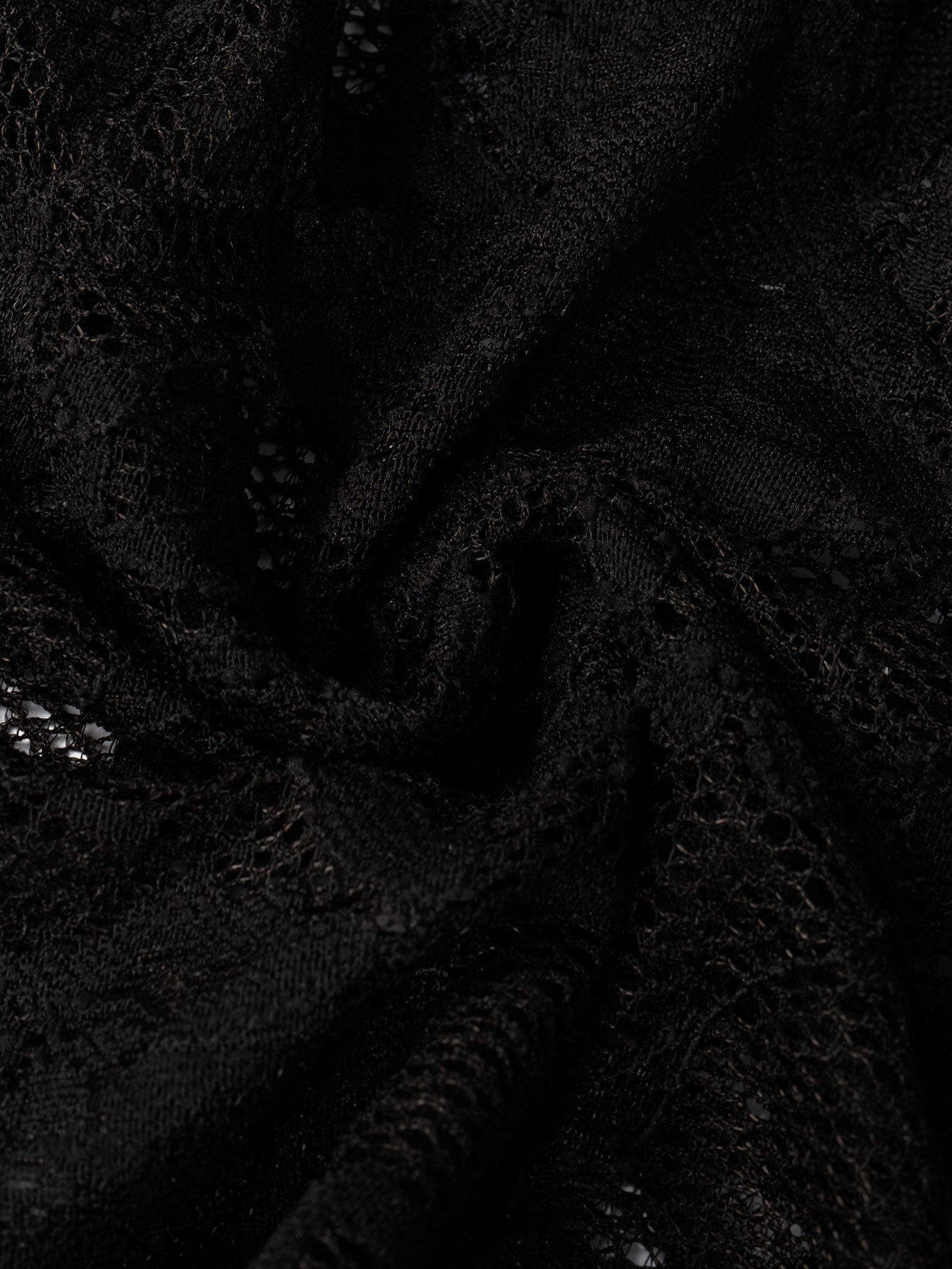 Woman's Black Lace Chest Cutout Cropped Top | Sexy Deep V Fitted Long-Sleeve Hot Girl Inner Wear-Aegean-sea