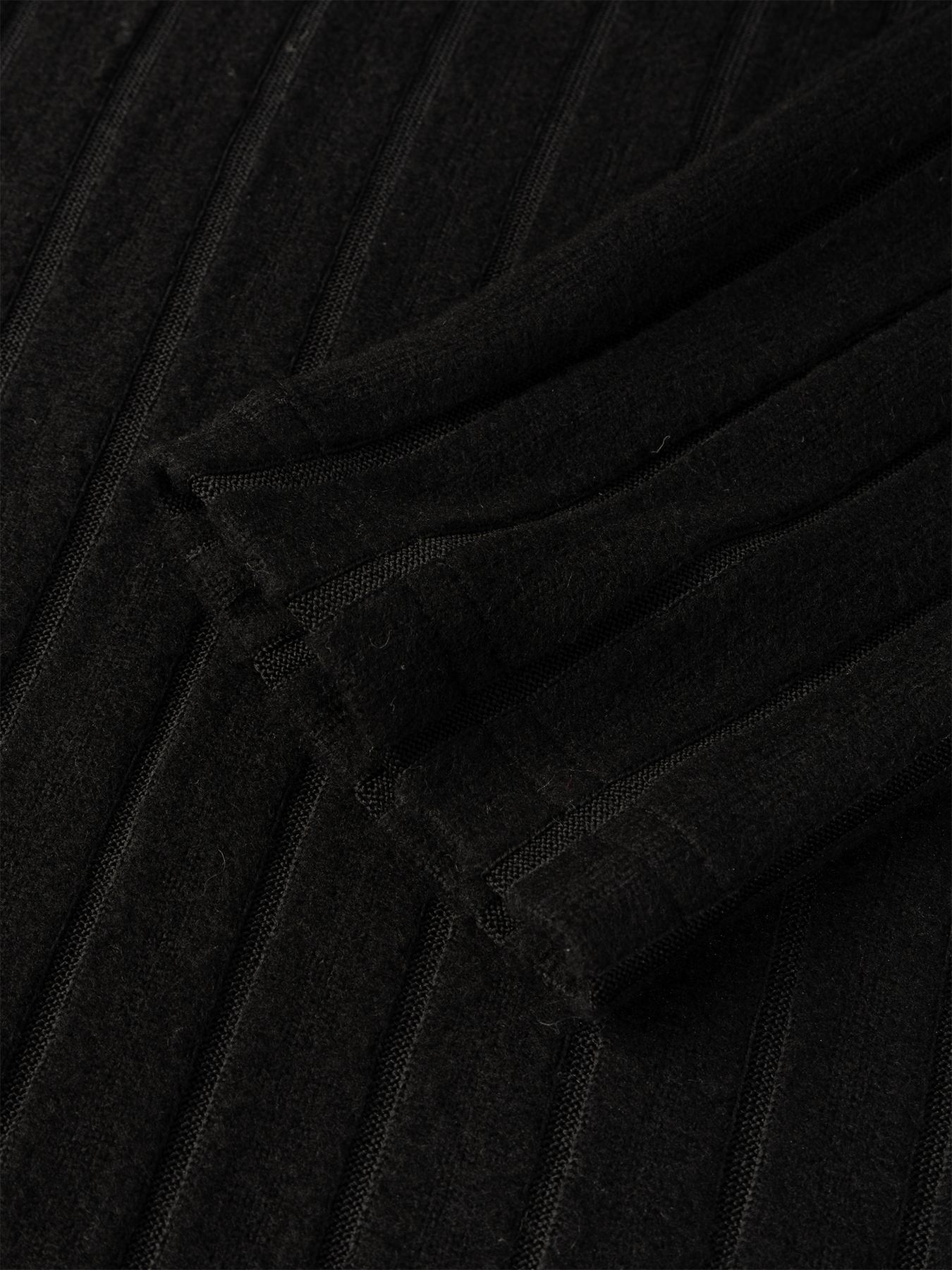 Minivestido con capucha de punto ribeteado negro con cordón ajustado para mujer-Aegean-sea