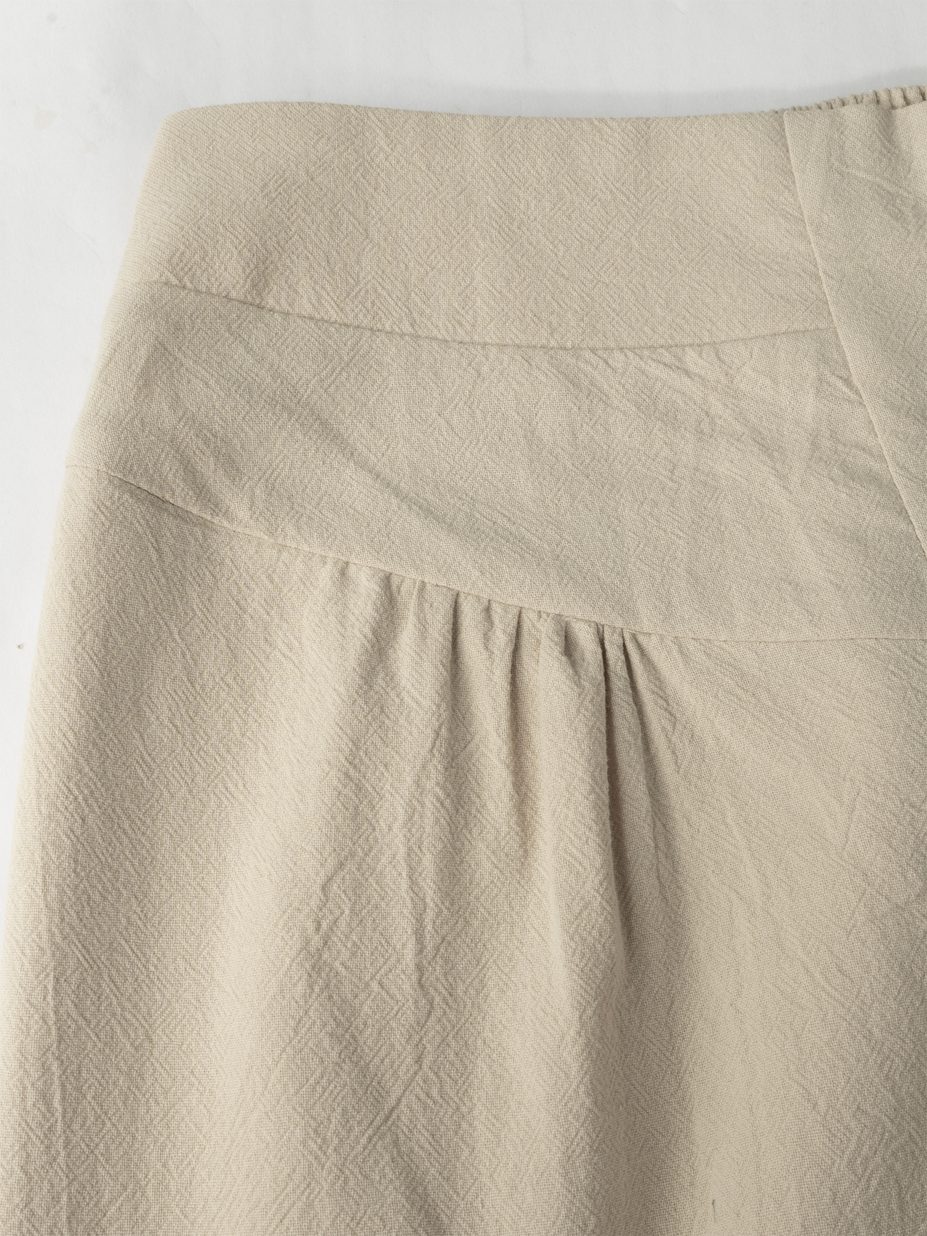 Beige single-breasted high-waisted wide-legged pants for women loose-fitting slim-looking drooping casual pants