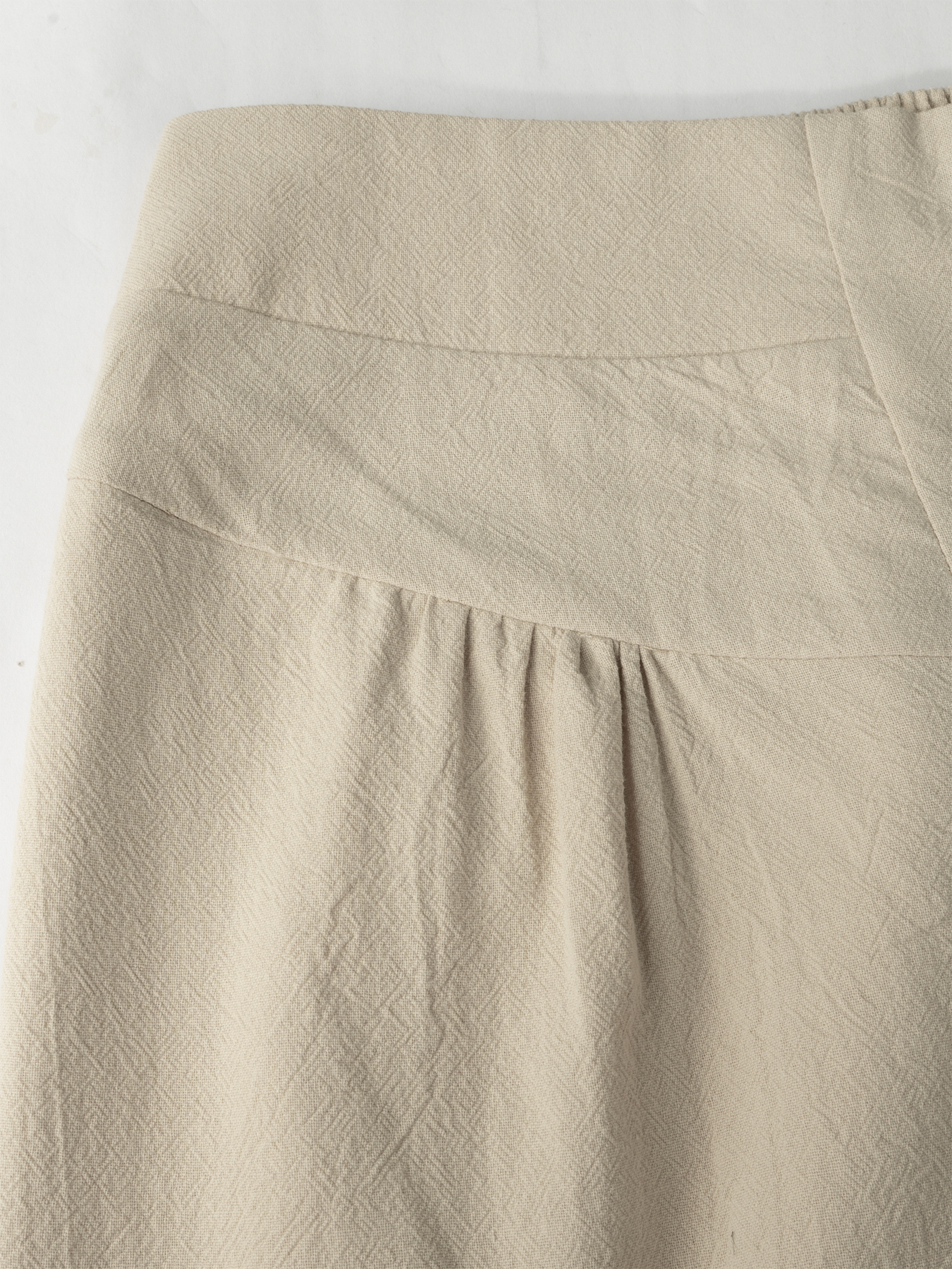 Beige single-breasted high-waisted wide-legged pants for women loose-fitting slim-looking drooping casual pants