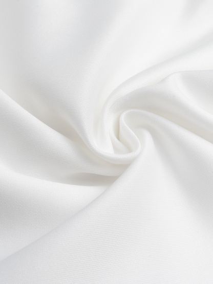 White Blazer Dress with Embellished Double Buttons-Aegean-sea