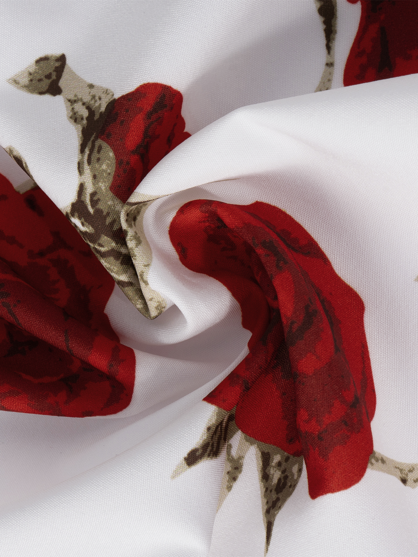 Woman's Rose Print Wrap V-Neck Puff Sleeve Cropped Top-Aegean-sea