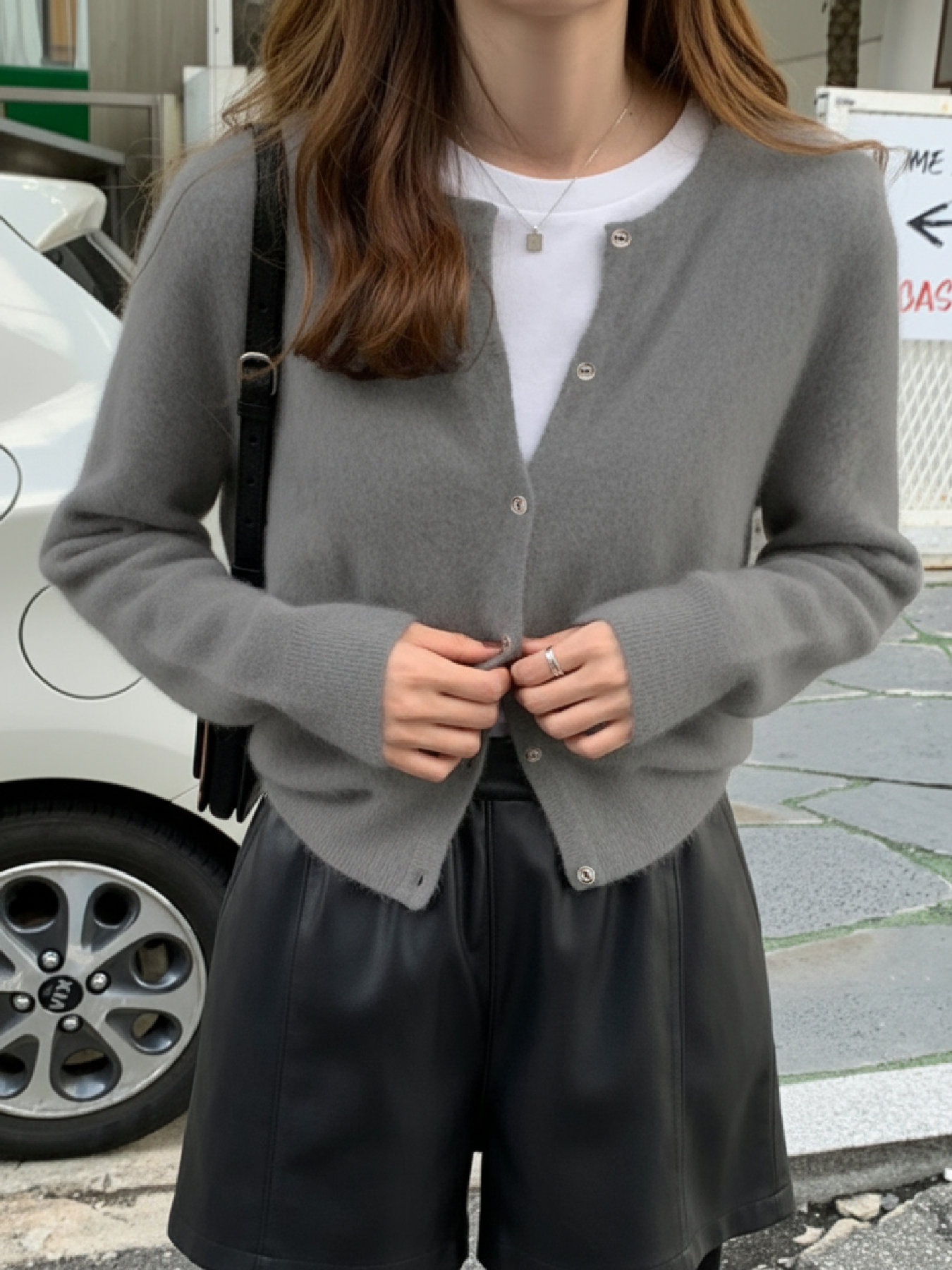 Women's V-Neck Button-Front Knit Cardigan - Soft Casual Daily Wear Top-Aegean-sea