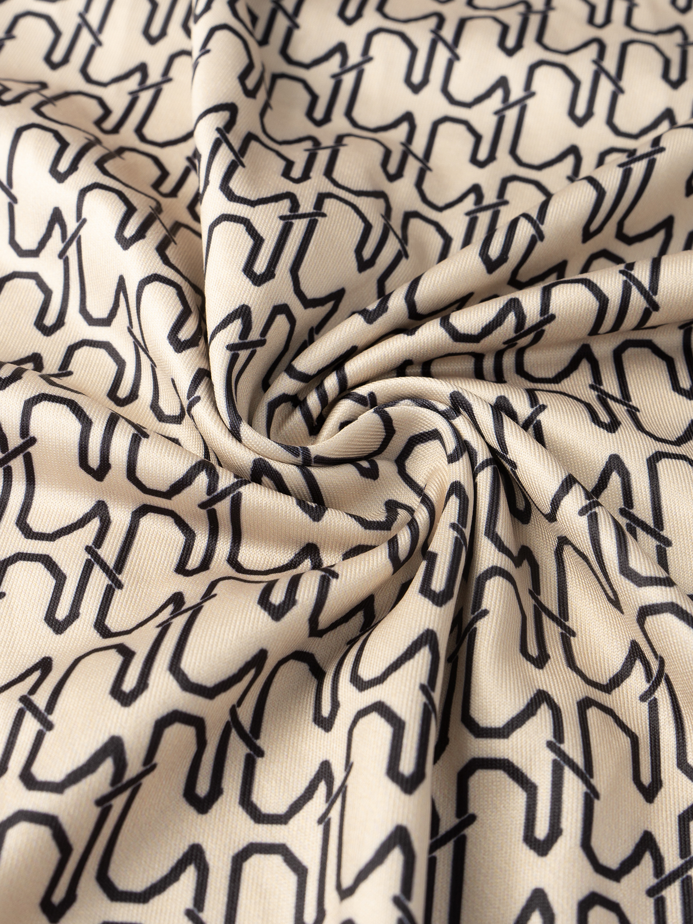 Vestido midi de mujer con cuello alto y mangas largas estampado con cintura ceñida y abertura lateral-Aegean-sea