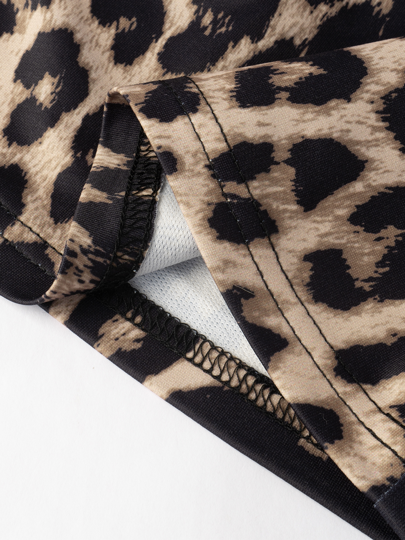 Leopard pattern wide leg pants woman, high waist drop feeling loose pants-Aegean-sea