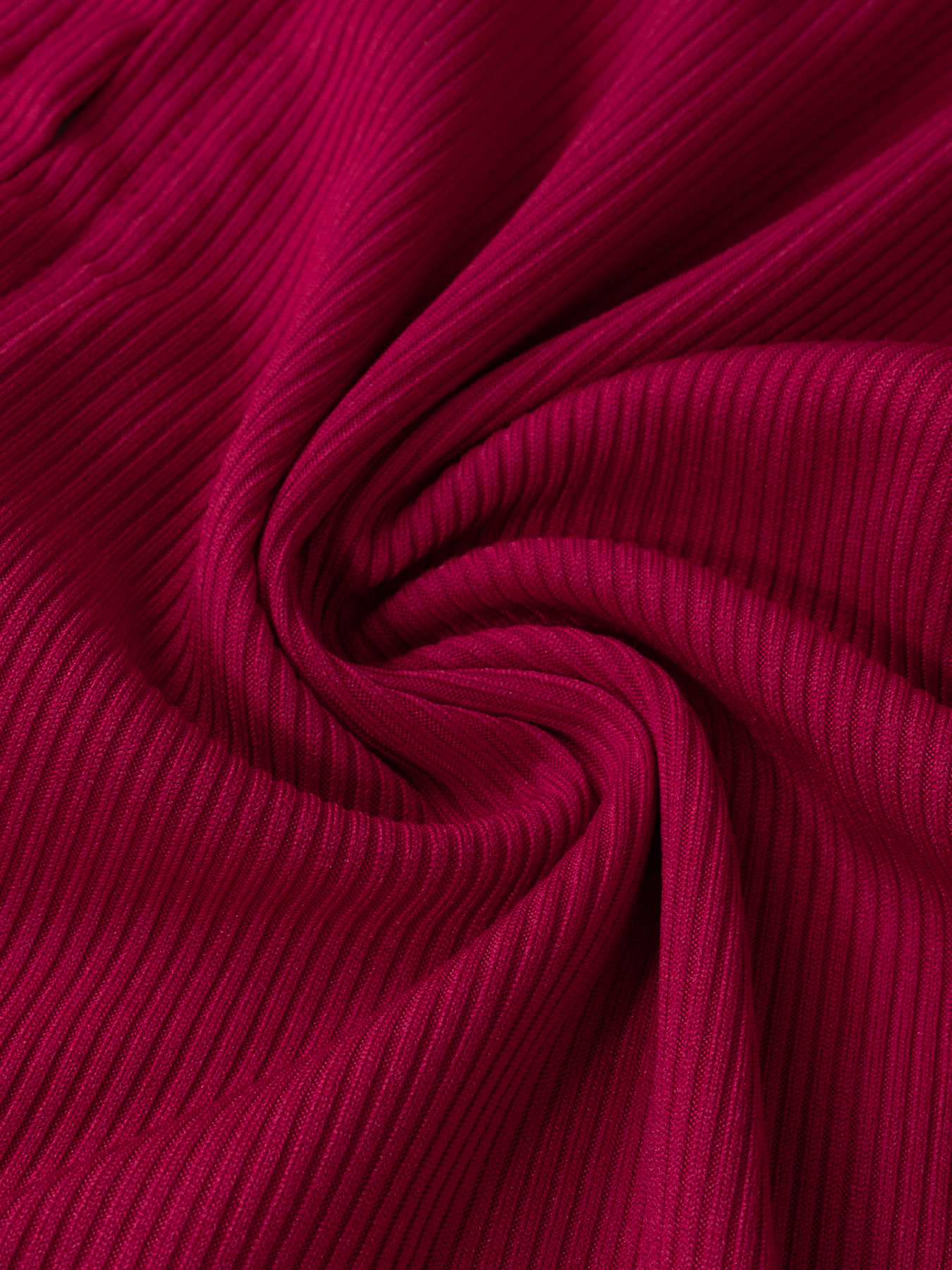 Woman's Red Fitted Rib-Knit Hooded Cropped Zip-Up Jacket | Hot Girl Waist-Baring Casual Cardigan-Aegean-sea