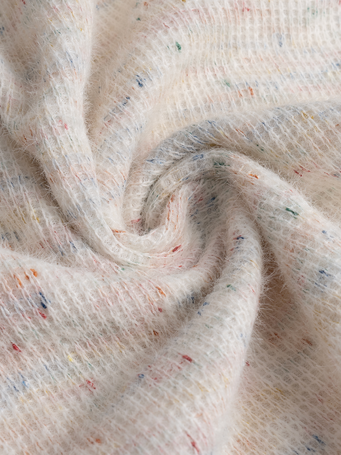 Cárdigan de punto moteado de frente abierta para mujer con mangas batwing-Aegean-sea