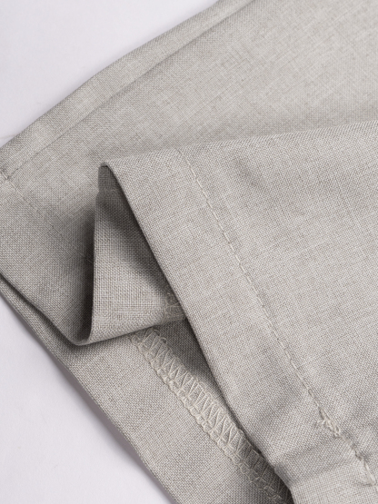 Pantalones anchos plisados de cintura alta de color gris claro para mujer-Aegean-sea