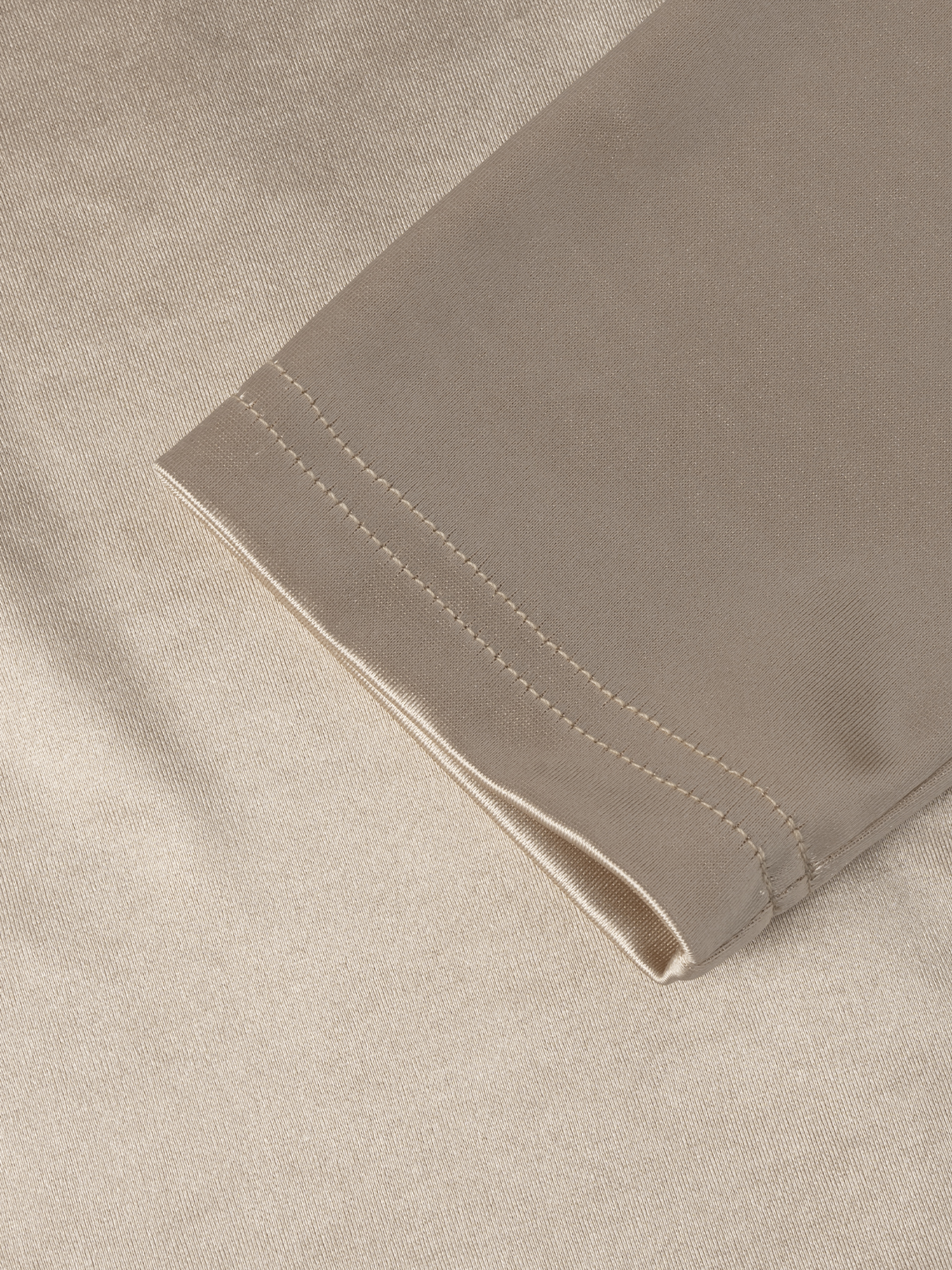 Y2K Beige Satin Cowl Neck Long Sleeve Top-Aegean-sea