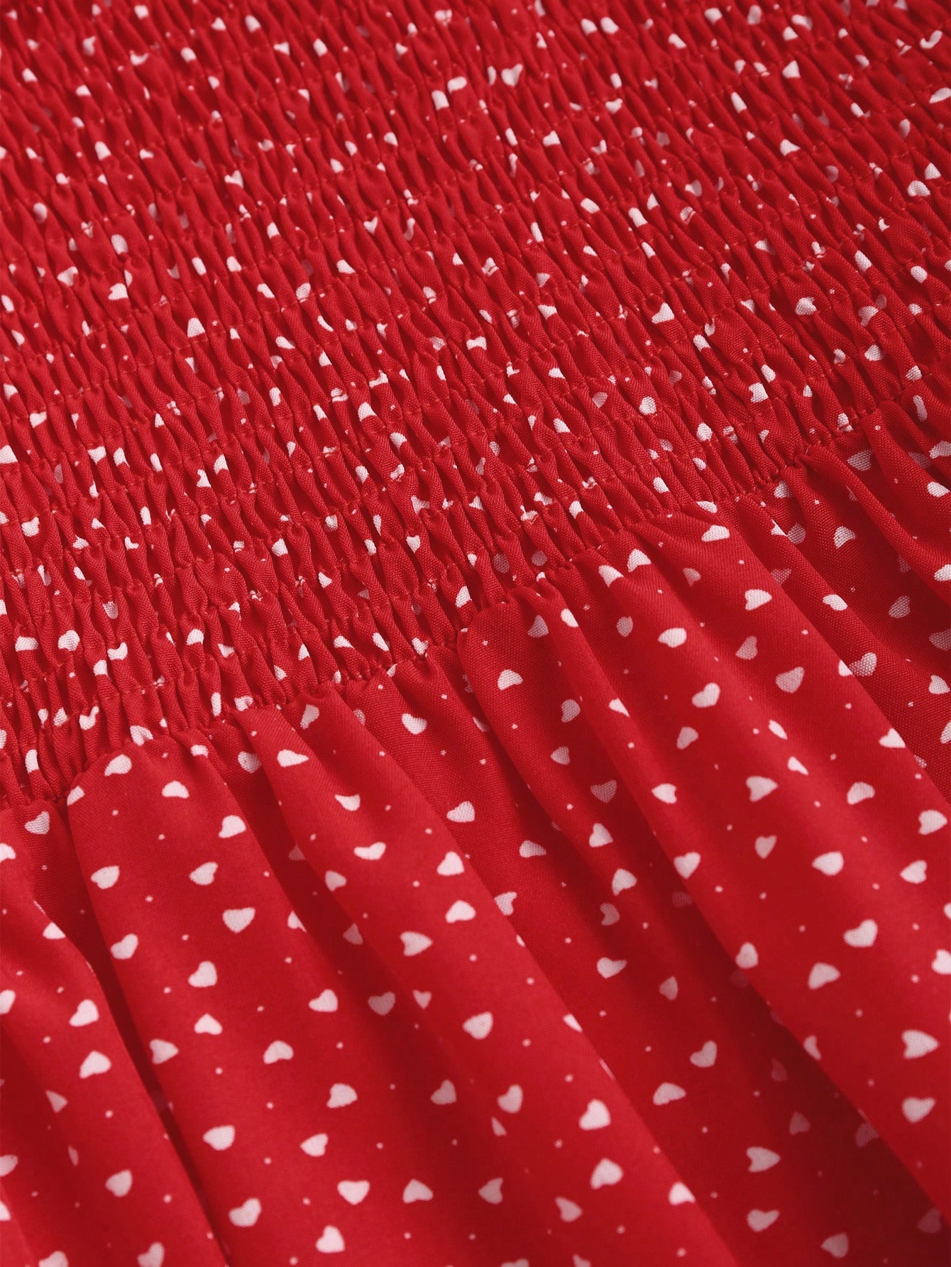 Woman's Red Heart Print Spaghetti Strap Sweetheart Neck Mini Dress-Aegean-sea