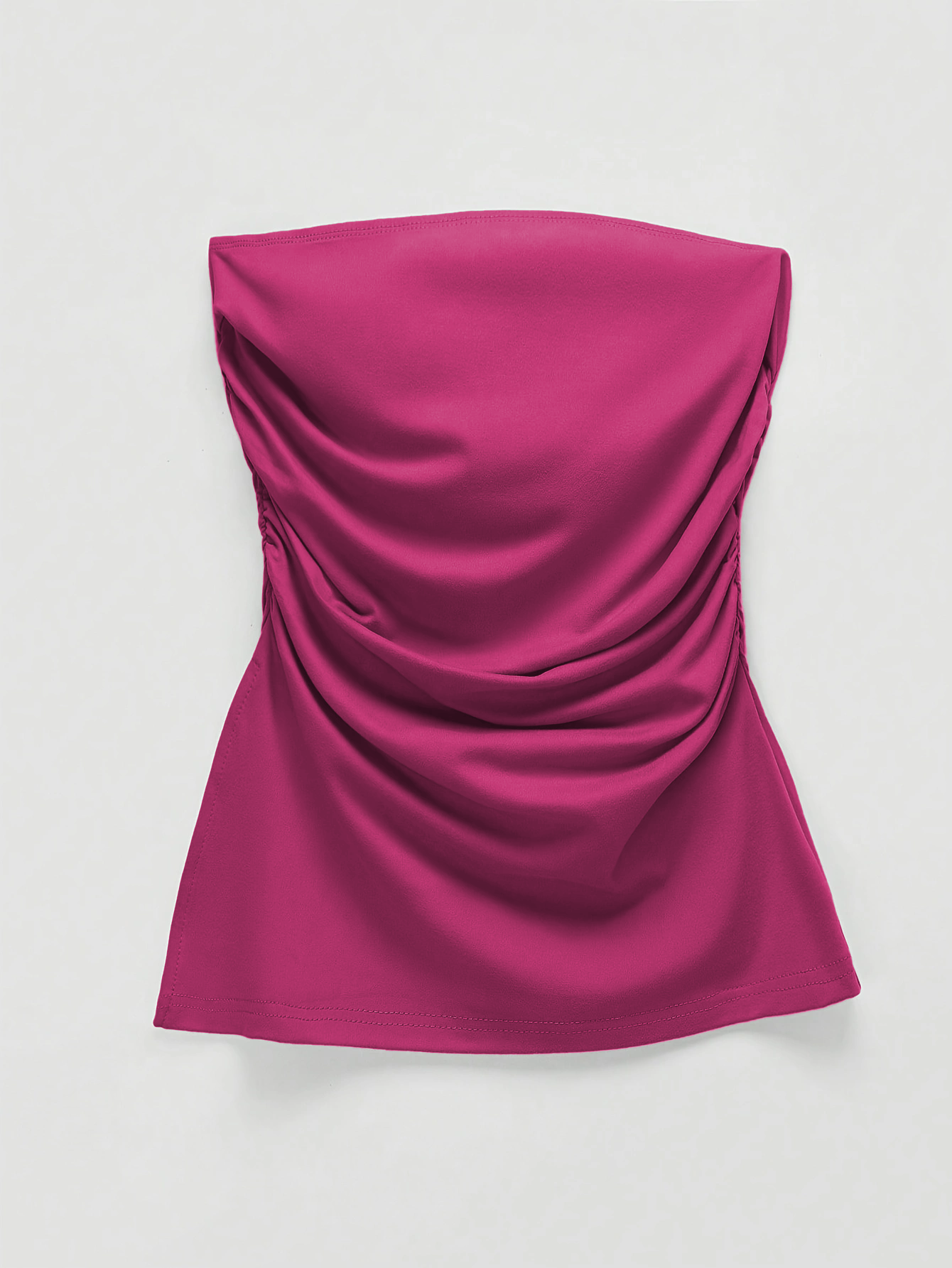 Y2K Draped Strapless Top-Aegean-sea