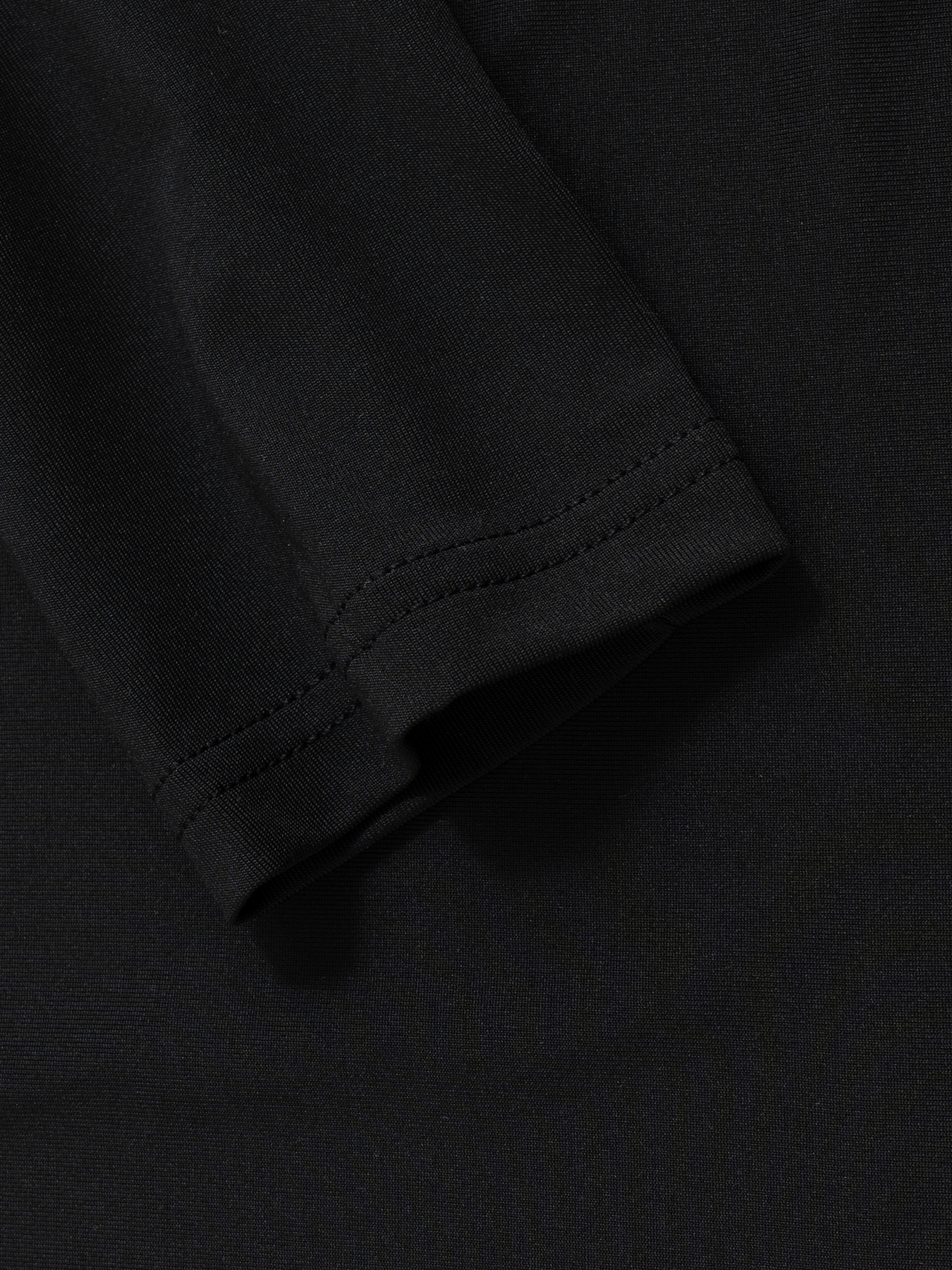 Woman's Black Crew Neck Long-Sleeve Fitted Top-Aegean-sea