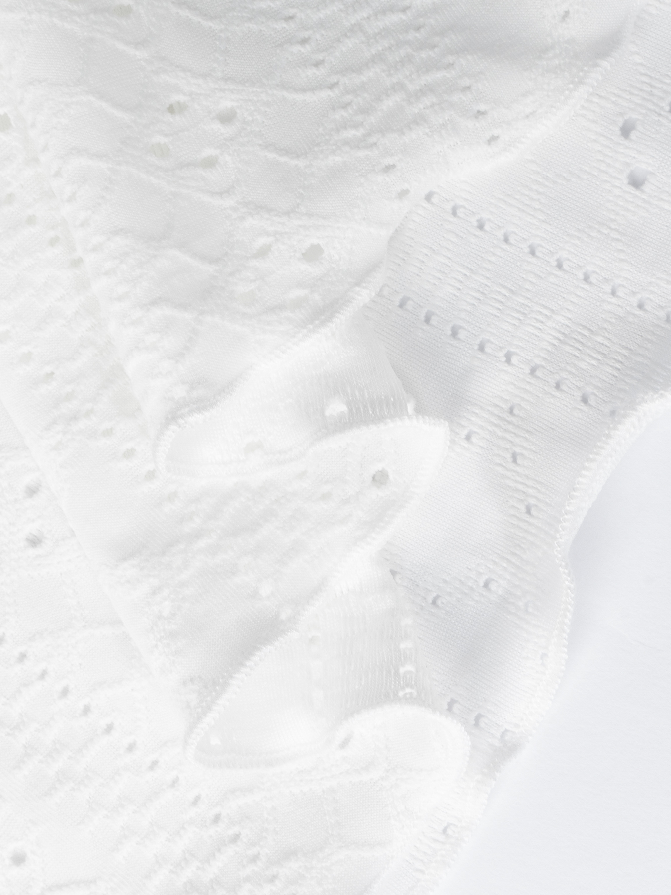 White Eyelet Embroidery Ruffle Camisole Dress & Loose Long Sleeve Cardigan Loungewear Set