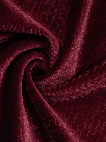 Woman's Burgundy Velvet Lace Long Sleeve Halter Sweetheart Mermaid Dress