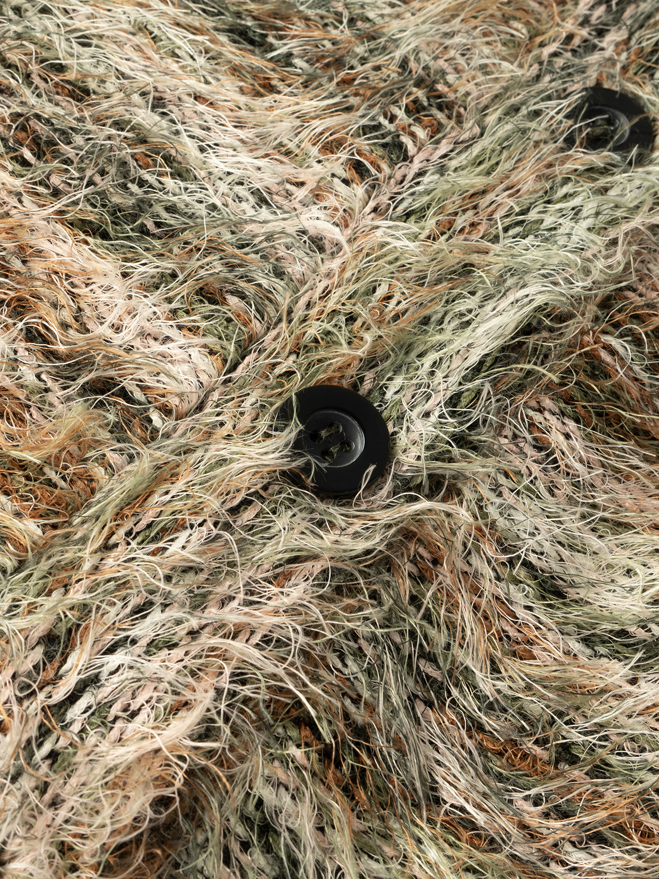 Women's  Retro Lazy Style Mixed Color Fuzzy V-Neck Knit Cardigan : Loose Slimming Elegant Sweater Coat