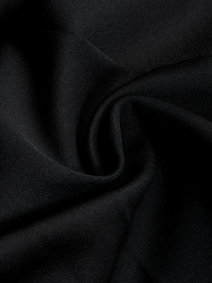 Blazer Peplum de mujer negro con doble escote y cinturón con abertura trasera-Aegean-sea