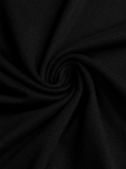 Leopard Accent Collar & Tie Black Fitted Top-Aegean-sea