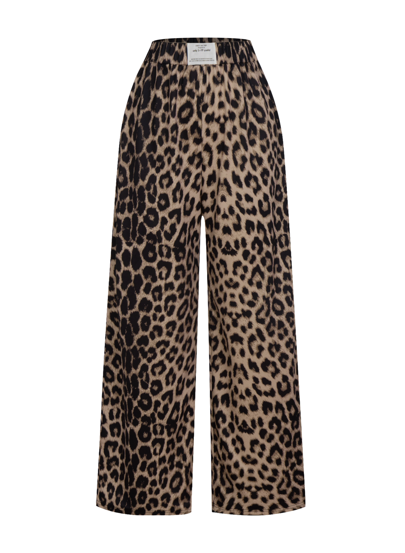 Leopard pattern wide leg pants woman, high waist drop feeling loose pants-Aegean-sea
